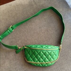 Green Quilted Crossbody Bag